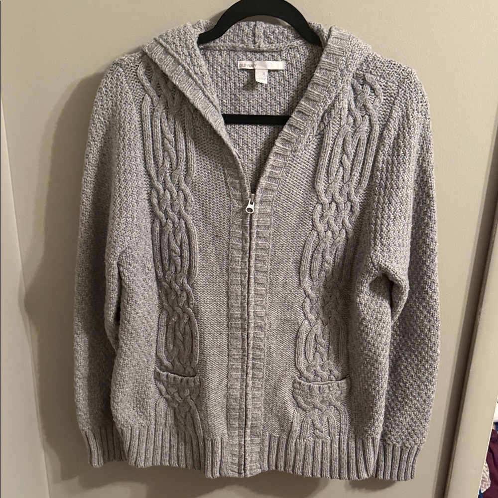 Old Navy Heather Gray Knit Sweater jacket